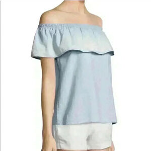 Soft joie chambray off the shoulder top size xs
